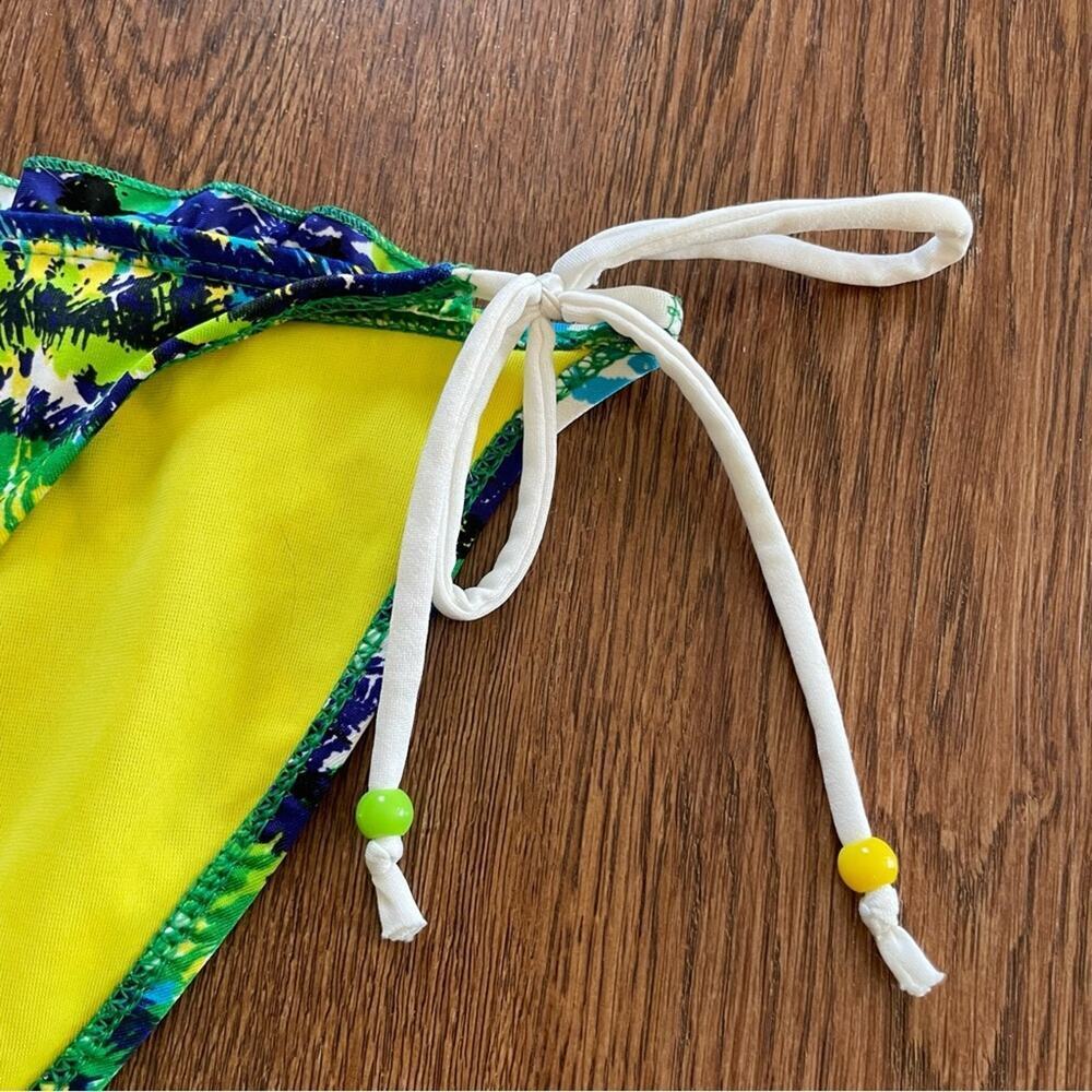 XOXO Colorful Abstract Low Rise String Bikini Bottom Size L - Picture 3 of 6